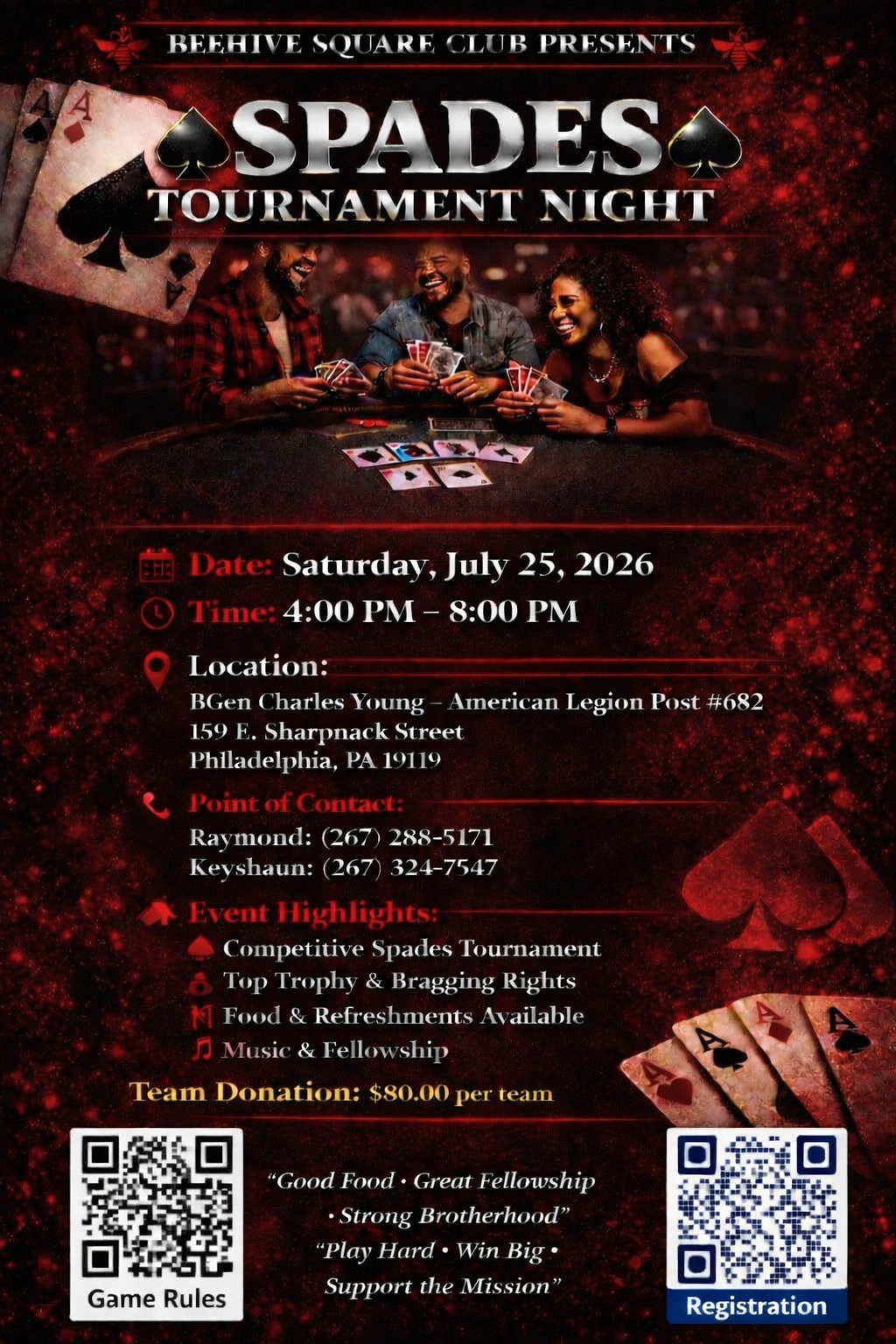 Spades Tournament Night — July 25, 2026